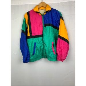 Vintage Color Block Windbreaker